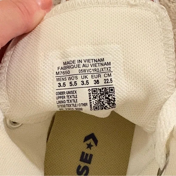 Converse All Star Chuck Taylor Womens 5.5 Shoes White High Top Sneakers - Picture 8 of 10